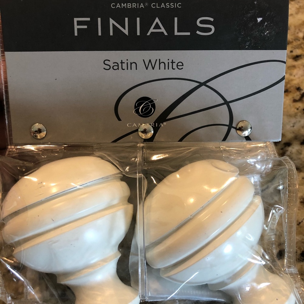 Finials... Satin white